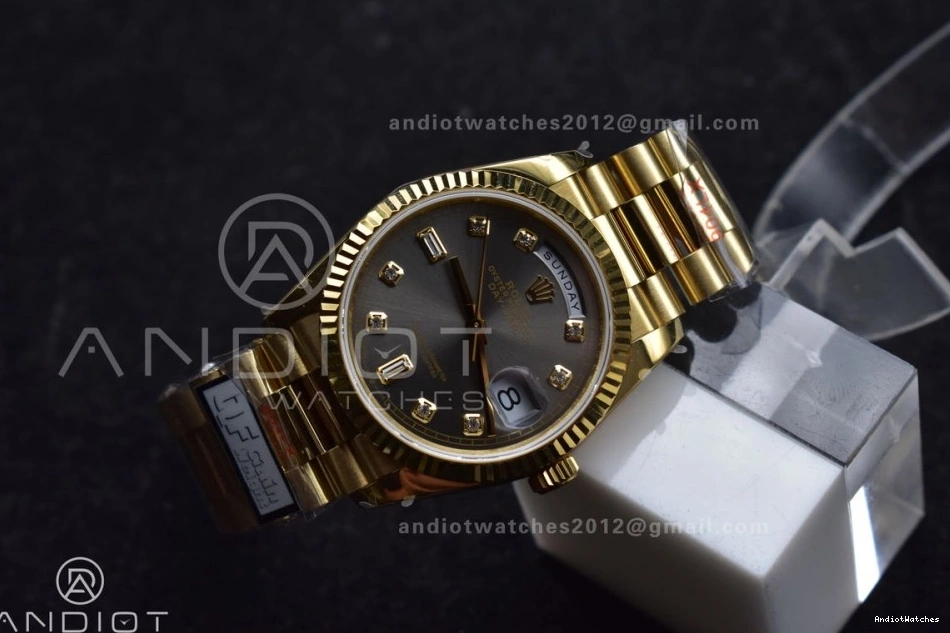 Bracelet Square Best Grey Steel QF 36 President DayDate YG on with Weight) V5 Diamond Dial Sophisticated vr3255 (Gain 698 904L Edition 0825